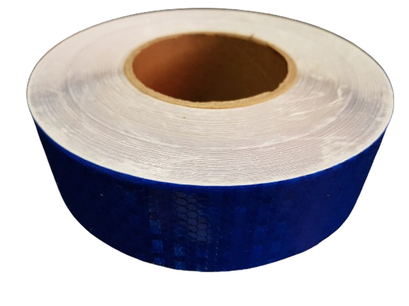 Світловідбивна самоклеюча СИНЯ стрічка рулон 50 м, ширина 5 см, фото 2