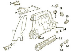 Обшивка багажника арки колеса ліва VW ID.4 (20-) 11K-867-427-D-CA9