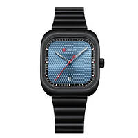 Многофункциональные высококачественные кварцевые часы Curren 8460 Black-Blue