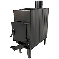 Печь-буржуйка с радиатором 4 мм и варочной поверхностью 5 мм, с дымовым лабиринтом, площадь отопления 50 м.кв.