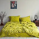 Комплект постільної білизни з вареного бавовни Тм La Modno сімейний розмір Lime колір лайм