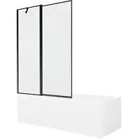 Mexen Cubik прямокутна ванна 150 x 70 см, з боковою панеллю і перегородкою на одну секцію 120 см, чорна -