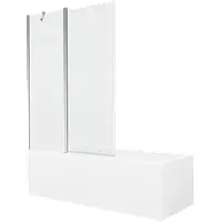 Mexen Cubik прямокутна ванна 150 x 70 см, з боковою панеллю і перегородкою на одну секцію 120 см, срібляста -