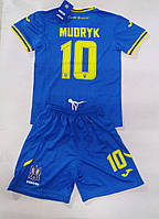 Оригінальна футбольна форма дитяча Mudryk 10 Україна синя
