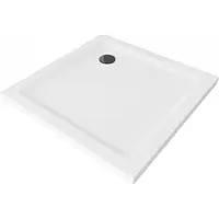 Mexen Flat тонкий квадратный поддон для душа 80 x 80 см, белый, сифон черный - 40108080B