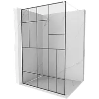 Mexen Kioto душова стінка 100 x 200 см, прозора/чорна 8 мм, біла - 800-100-101-20-78