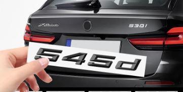 Шильдик емблема багажника BMW 545d БМВ 545д колір чорний глянець