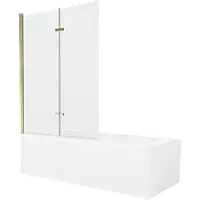 Mexen Vega прямокутна ванна 150 x 70 см, з боковою панеллю і перегородкою на дві секції 120 см, золотиста -