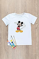 Футболка-розмальовка дитяча   МІККІ МАУС набір для творчості на подарунок
