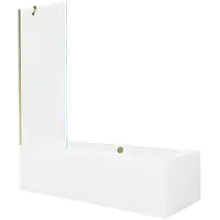 Mexen Cube прямокутна ванна 180 x 80 см, з боковою панеллю і перегородкою на одну секцію 70 см, золотиста -