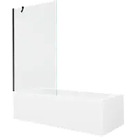 Mexen Vega прямокутна ванна 180 x 80 см, з боковою панеллю і перегородкою на одну секцію 100 см, чорна -