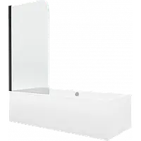 Mexen Cube прямокутна ванна 180 x 80 см, з боковою панеллю і перегородкою на одну секцію 70 см, чорна -