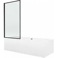 Mexen Cube прямокутна ванна 180 x 80 см, з боковою панеллю і перегородкою на одну секцію 70 см, чорна -