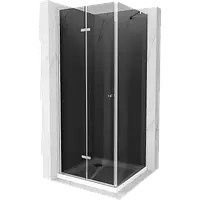 Mexen Lima душова кабіна з складаними дверима 70 x 70 см, сіра, срібляста + піддон Flat, білий -