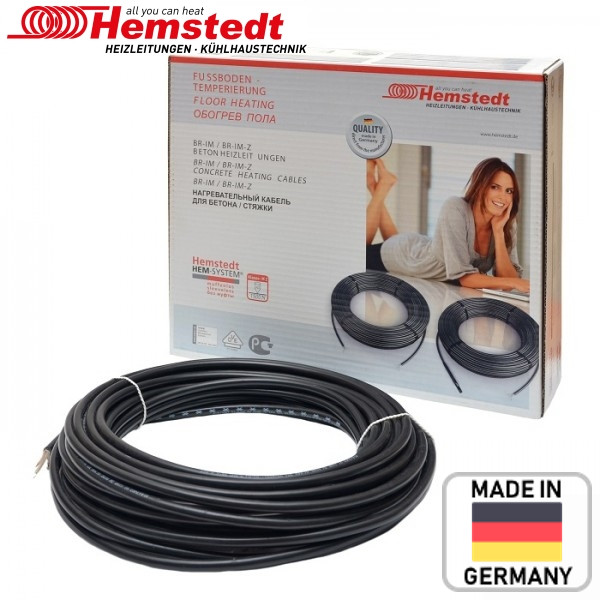 Нагрівальний кабель під стяжку HEMSTEDT BR-IM 17 Вт/м 4.1 м. кв/700 вт (Німеччина)
