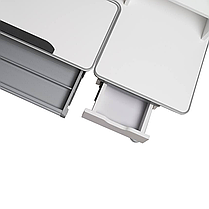 Комплект парта з пеналом Fundesk Fiore Grey + стілець стільчик Fundesk SST3LS Grey для школяра хлопчика, фото 5