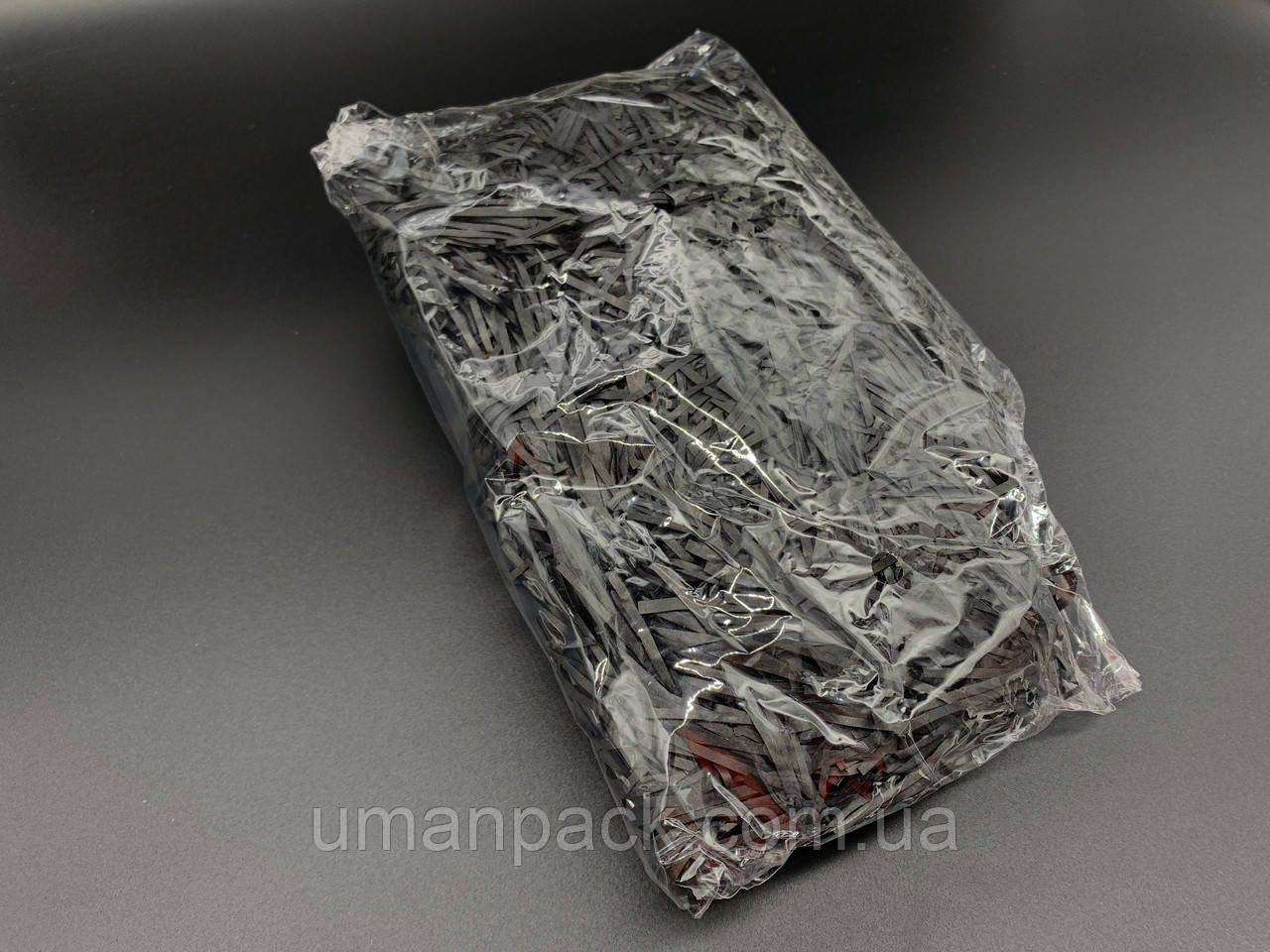 Наповнювач для коробок. Паперова стружка для упаковки. Колір чорний.100г