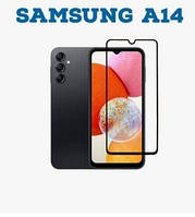 Защитное стекло для Samsung A14 / стекло защитное на самсунг а14 (полная проклейка экрана)