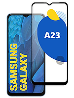 Защитное стекло для Samsung A23 / полная проклейка экрана / чёрная рамка