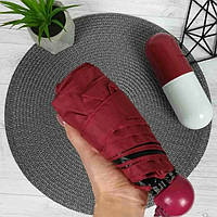 Зонты для девушек / Компактный зонт / Мини зонт в футляре / Зонт маленький. EI-529 Цвет: красный