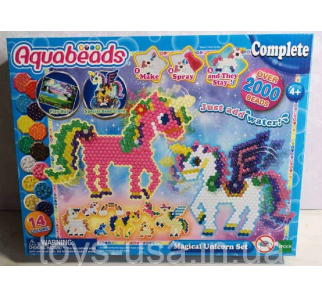 Водна аквамозаїка Аквабідс Чарівні магічні єдинороги Aquabeads Magical Unicorn