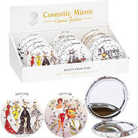 Від 3 шт. Дзеркало косметичне кишенькове JX601-7 кругле D7,5см  купити дешево оптом в інтернет-магазині