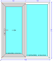 Розсувні двері 1800*2100 - 76 профіль