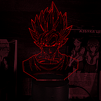 Акриловый 3D светильник-ночник Сон Гоку Dragon Ball красный