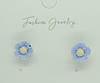 Дитячі сережки Сережки гвоздики пусети Liresmina Jewelry блакитні квіточки 0.8 см, фото 2