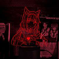 Акриловый 3D светильник-ночник NekoPara Красный