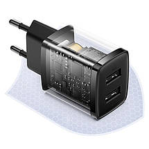 Мережевий зарядний пристрій Baseus Compact 10,5W (2 USB) (black), фото 3