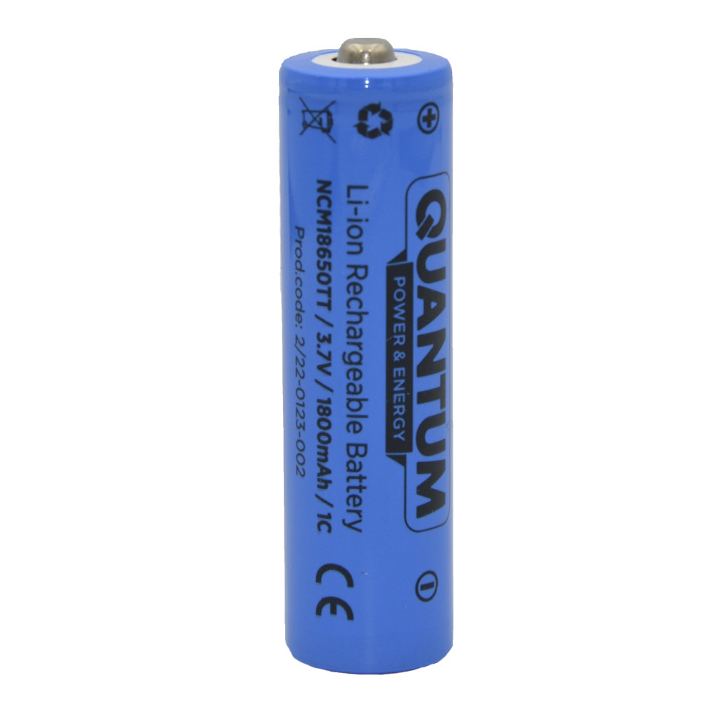 Акумулятор літій-іонний Quantum Li-ion NCM18650, 1800mAh, 1С, з клемним виступом, 1шт/уп