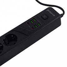 Мережевий фільтр Proove Power Socket P-04 (4 розетки + 4 USB + 2 Type-C) 2М (black), фото 2