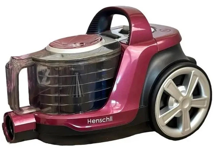 Контейнерний пилосос Henschll XN-1989 3000 Вт без мішка для збирання пилу Циклонний пилосос 4 л Бордовий, фото 1