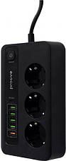 Мережевий фільтр Proove Power Socket PD-03 (3 розетки + 5 USB + 1 Type-C 20W) 2М (black), фото 2