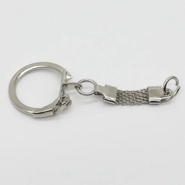 Кільце карабін із ланцюжком кольчуга 5 шт 23х2 мм для брелоків і ключів метал колір платина, фото 1