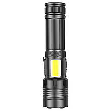 Ліхтар ручний Quantum QM-FL1035 Perfect 5W LED zoom + 3W COB з Type-C з функ Power Bank, Li-ion 18650/2600 mAh, bох