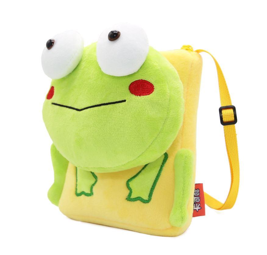 Дитяча сумка зелена сумочка через плече міні "Жабка" велюр крос боді для малюків сумка для телефону