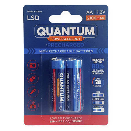 Акумулятор Quantum 2100mAh AA  Ni-MH з низьким саморозрядом (LSD)  2шт/уп blister, фото 1