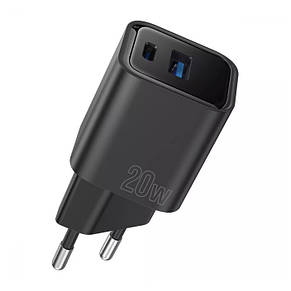 Мережевий зарядний пристрій МЗП Proove Silicone Power Plus 20W (Type-C + USB) (black), фото 1