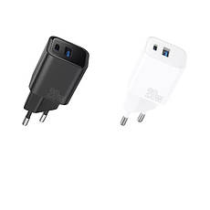 Мережевий зарядний пристрій МЗП Proove Silicone Power Plus 20W (Type-C + USB) (black), фото 5