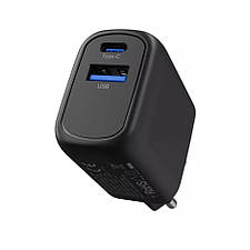 Мережевий зарядний пристрій МЗП Proove Silicone Power Plus МЗП 30W (Type-C + USB) (black), фото 3