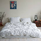 Комплект постільної білизни з вареного бавовни Тм La Modno сімейний розмір White колір білий