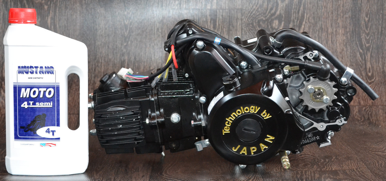Двигун на мопед Альфа; Дельта 110 куб, механіка (чорний) + ПОДАРУНОК олія 4т Mustang