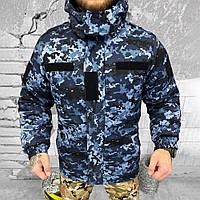Мужской бушлат на флисе "Urban Camouflage" / Зимняя куртка с силиконовым утеплителем пиксель размер S