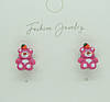 Дитячі сережки Сережки гвоздики пусети Liresmina Jewelry вишневі ведмеді 0.8 см, фото 2