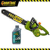 Електропила ланцюгова Procraft K1800 + Олива Procraft для ланцюга 1 л
