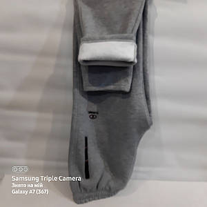 Теплі флісові чоловічі штани Туреччина TOWING сірі прямі три кишені