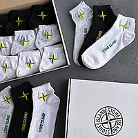 Носки мужские Стон Айленд Stone Island короткие ( набор 9 пар носков). Подарочный набор носков.