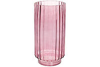 Ваза стеклянная Манхэттен розовый 25 см Гранд Презент 591-291